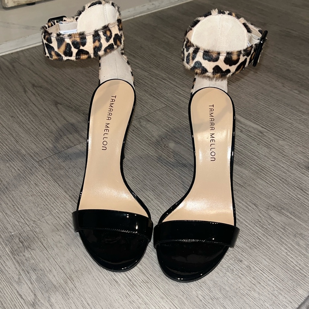 Like New Tamara Mello Strap Cheetah Heels